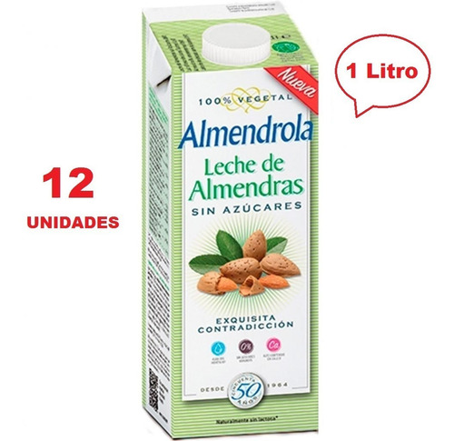 Leche De Almendras Sin Azucar 12x1 Litro