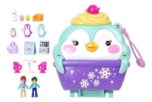 Polly Pocket Set De Juego Estuche De Pingüino De Nieve Color Multicolor