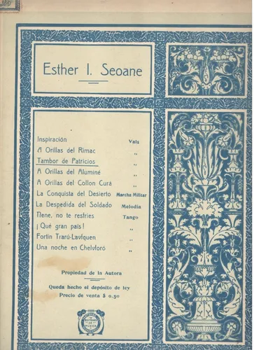 Partitura Del Vals El Tambor De Patricios De Esther Seoane (Usado)