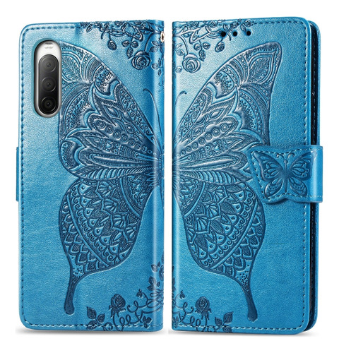 Para Sony Xperia 10 Ii Butterfly Love Flower Embossed Horizo