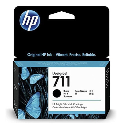 Cartucho De Tinta Original Hp 711 Negro De 38 Ml 