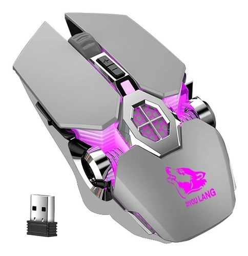 Mouse gamer inalámbrico recargable Free Wolf  X13 gray