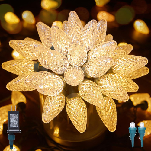 Luces Led De Navidad C9 Para Exteriores, 81 Pies, 100 Luces