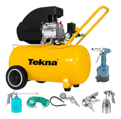 Compressor De Ar Cp8550 220v 50l Tekna + Rebitador Pneu