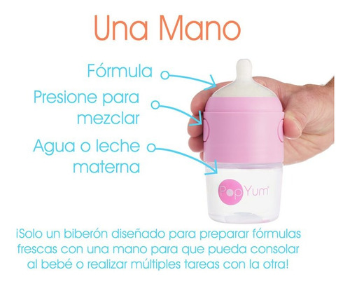 Set 2 Biberones Pop Yum 5oz/150 Ml Para Mezclar Fórmula