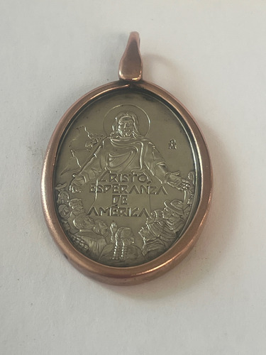 Medalla De Plata Virgen Guadalupe Jesús Cristo Plateado (Usado)