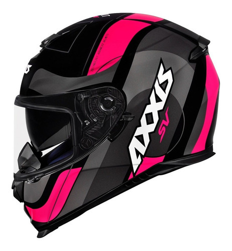 Capacete Axxis Eagle Diagon Rosa Capacete Feminino Cor Smart - Preto - Pink Tamanho Do Capacete 64