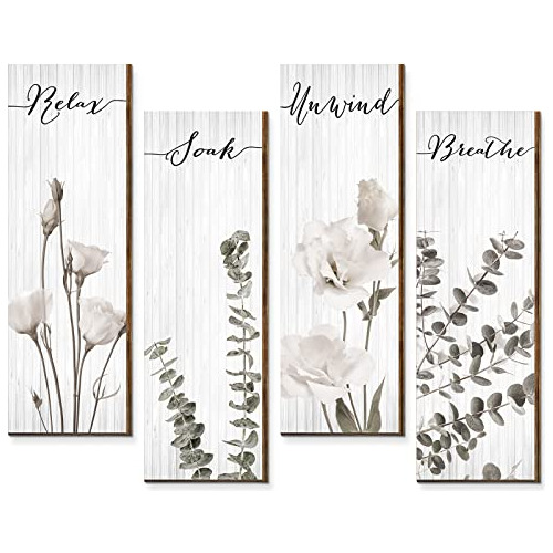 4 Piezas De Señales De Decoración De Pared Baño Que ...