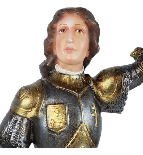 Imagem 3 de 10 de Imagem Escultura Santa Joana D'arc 35cm Policromada