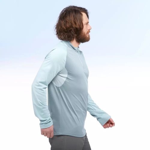 Camiseta Quechua Trekking Nieve Hombre Sh 100 Warm Ice