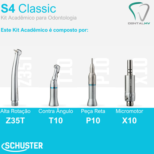 Kit Acadêmico Odontológico S4 Classic Schuster+óleo Brinde