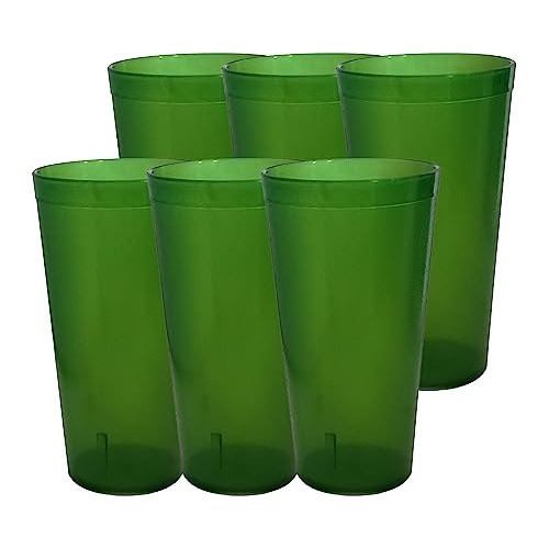 Vasos De Plástico Verdes 6 Piezas De 20 Oz, Ligeros, R...