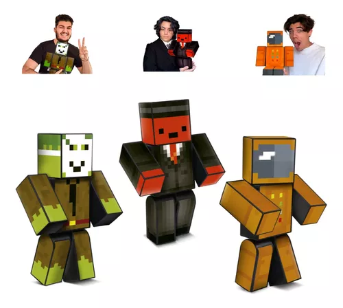 Boneco Stick Turma do Problems - Grande - 35cm- Minecraft - Algazarra