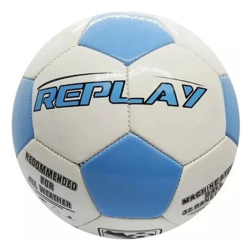 Pelota De Futbol N 5 Infantil Replay 7085 Color Blanco Y Celeste