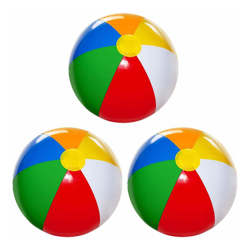 4e's Novelty Beach Balls, Rainbow, 50cm, X 3 Units