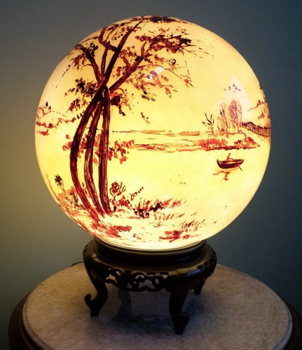 Lámpara Velador Luminaria Oriental China No Globo Terráqueo (Usado)