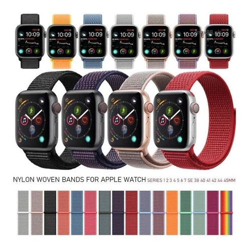 Imagen 1 de 2 de Correas Apple Watch Iwatch Reloj Smartwatch Nylon Velcro