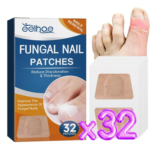 32 Parches Reparacion Uñas Nail Hongos Extracto De Hierbas
