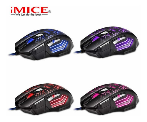Imagen 5 de 6 de Mouse Gamer Profesional Retroiluminado Rgb 7 Botones Imice