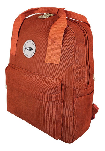 Imagen 5 de 9 de Mochila Borwek De Corderoy Porta Notebook 13'' Oficina.