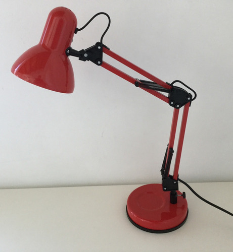 Imagen 2 de 6 de Lampara De Escritorio Classic Doble Brazo Roja E27 Nexo