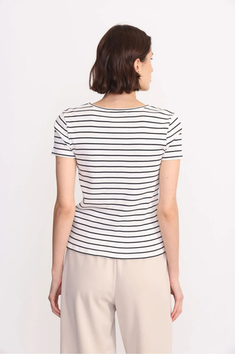 Remera Rayada Mujer Algodon Cuello Redondo Carol Yagmour