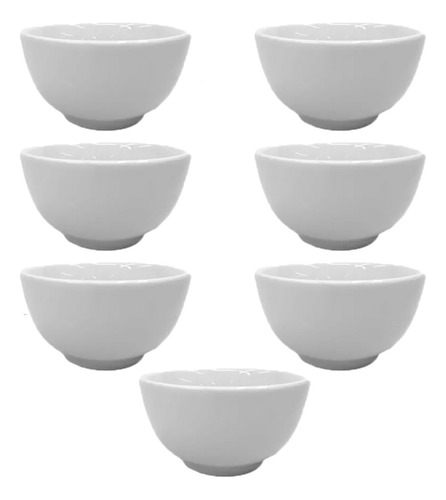 Cumbuca Bowl 300ml Porcelana Refratária Atacado 7 Un Cor Branco