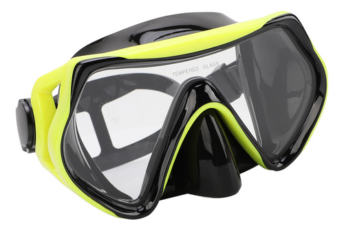 Black Swimming Goggles Diving Wide Clear View Tempered Glass