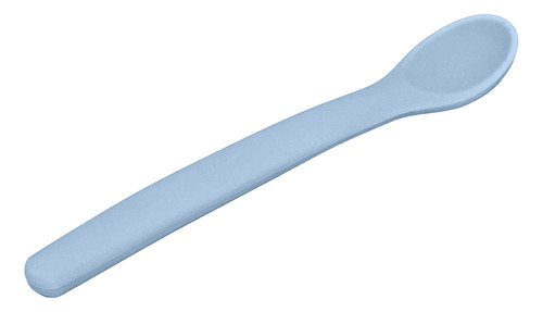 Colher De Silicone Flexível Anatômica Introdução Bebe Buba Cor Azul
