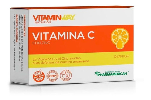 Vitamin Way Vitamina C + Zinc Suplemento Dietario X 30 Cap