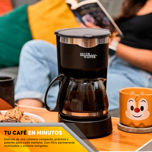 Cafetera Semiautomatica De Goteo 650ml Filtro Permanente Negro