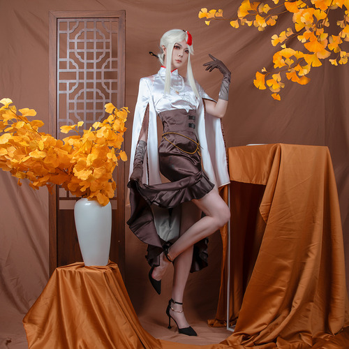 Peluca Genshin Impact Ningguang Yelan Pizza Hut Para Cosplay
