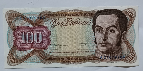 Billete De Venezuela 100 Bs Sept 18 1979 - Sin Circular - A8