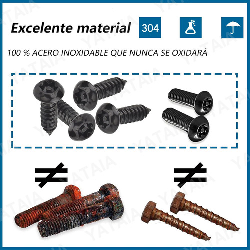 Tornillo Y Pijas Portaplacas Vehiculo Antirrobo Acero Inox