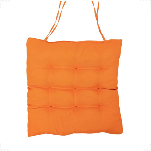 Kit 12 Almofadas De Cadeira Futon Assento Cheia Grande 40x40 Cor Laranja-12pc