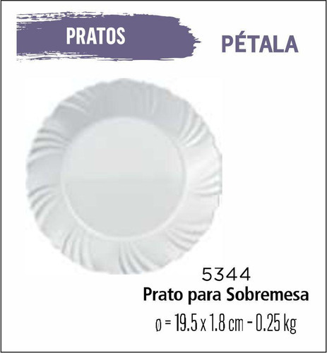 Jogo De Prato Pétala 04 Pratos Sobremesa - Lanche -19cm Br