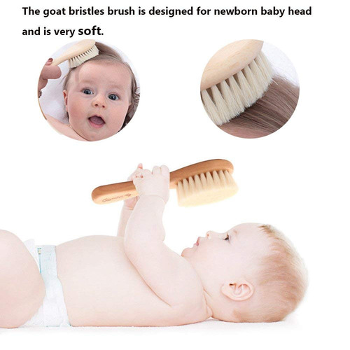 Cabra Del Bebé Cepillo De Pelo Y Peine Conjunto Para Recién