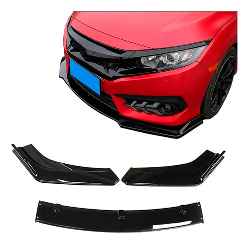 Lip 3 Piezas Civic Jetta Plástico Facia Delantero Splitter