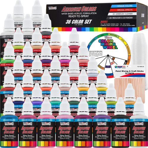 Us Art Supply.juego De 6 Pintura Aerógrafo Acrílica Para .