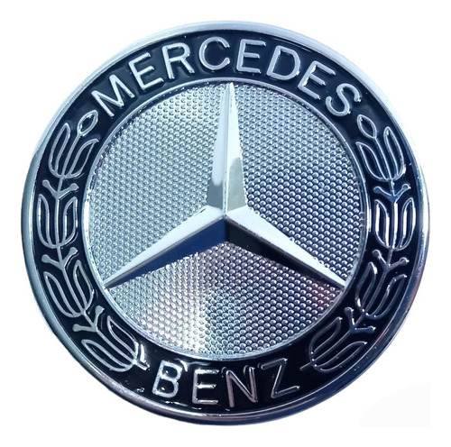 Emblema Mercedes Benz Capó  Negro Plateado Insignia 57mm
