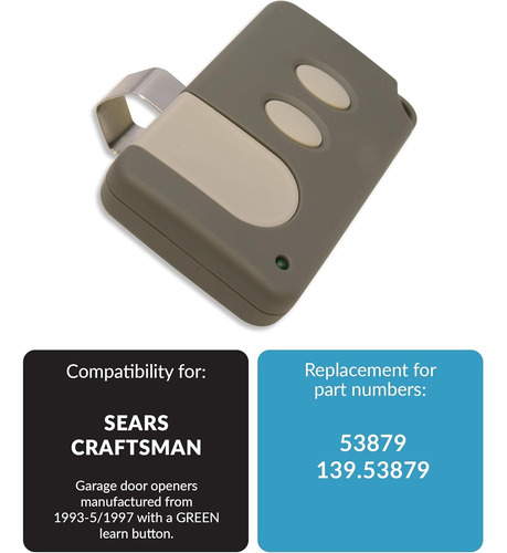 Control Porton Liftmaster Chamberlain Craftsman Boton Verde