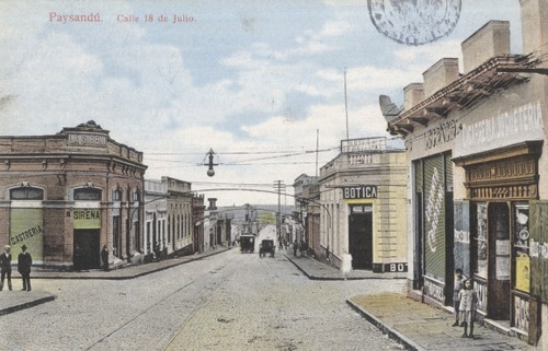 Paysandú Calle 28 De Julio En El Año 1900 - Lámina 45x30 Cm.