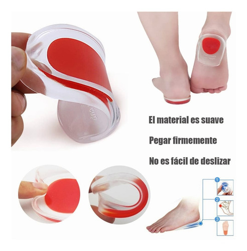 Imagen 3 de 10 de 2 Pares Plantillas Ortopedicas Taloneras Silicona Fascitis