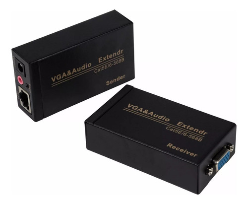 Extender Extensor Vga Até 100 Metros Com Duas Fontes