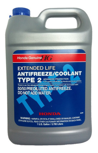 Imagen 1 de 1 de Refrigerante Anticongelante Coolant Type 2 Honda