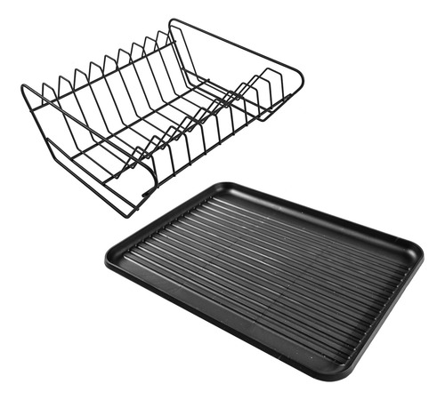 Escurridor Áncora De Platos Trastes Metal Negro