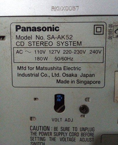 Minicomponente Panasonic Modelo Sa-ak52 Sin Parlantes Leer Gris 180 W (Usado)