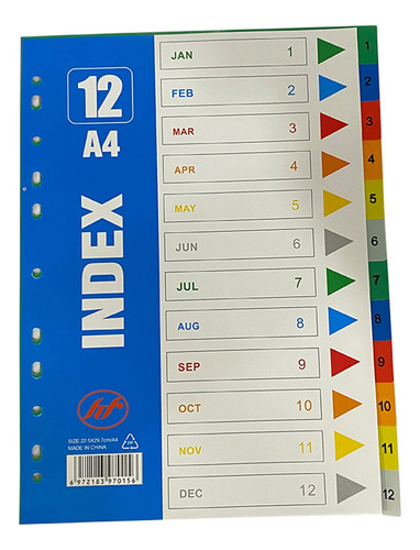 Set 12 Separador Divisor De Hoja Carpeta A4