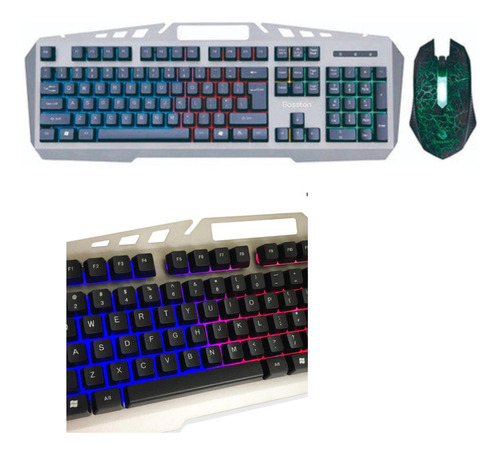 Teclado Y Mouse Bosston Gamer Rainbow 8350 G