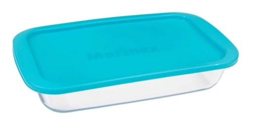 Fuente Rectangular Vidrio Con Tapa Marinex 2,2lts Apta Horno